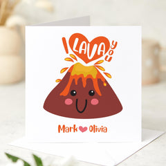 Personalised I Lava You Card Cute Love Anniversary Christmas Valentine's Day Card for Boyfriend Girlfriend Husband Wife Couple Fun Romantic