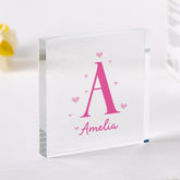 Personalised Initial Acrylic Block, Custom Name Plaque, Kids Room Gift