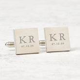 Personalised Initials and Date Cufflinks Custom Engraved Gift for Him Wedding Anniversary Graduation Prom or Valentine’s Day