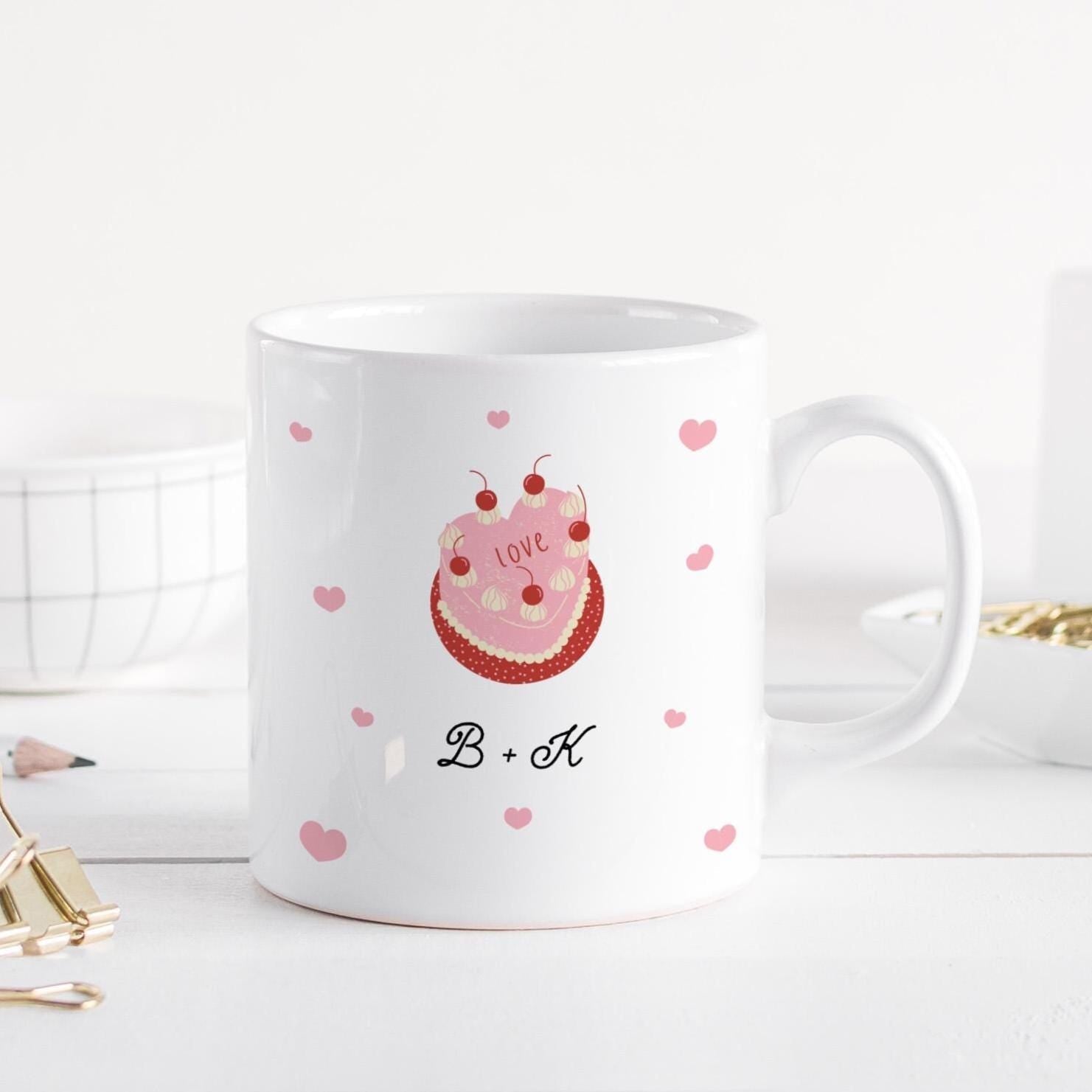 Personalised Initials Mug for Couple – Romantic Anniversary Gift for Him or Her