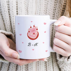 Personalised Initials Mug for Couple – Romantic Anniversary Gift for Him or Her