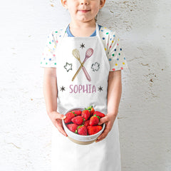 Personalised Kids Apron With Name Christmas Gift For Children Birthday Daughter Granddaughter Niece