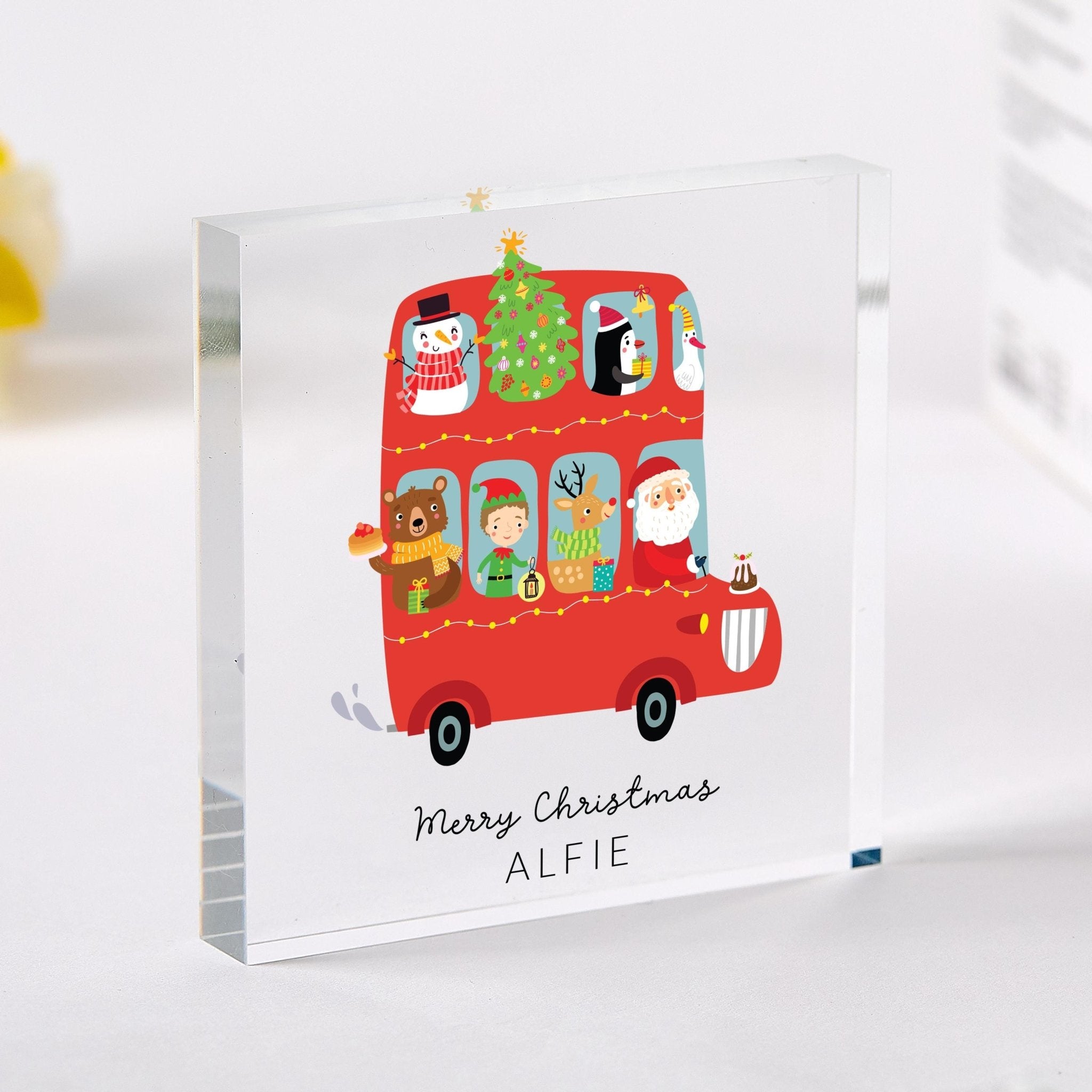 Personalised Kids Christmas Gift Acrylic Plaque Keepsake for Child Nephew Niece or Grandchild