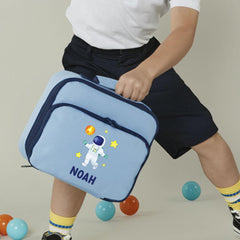 Personalised Kids Lunch Cooler Bag with Name Astronaut Space Rocket Design Back to School Gift for Boys Girls Nephew Niece Son Daughter Gift