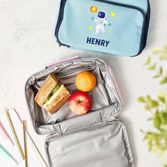 Personalised Kids Lunch Cooler Bag with Name Astronaut Space Rocket Design Back to School Gift for Boys Girls Nephew Niece Son Daughter Gift