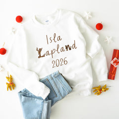 Personalised Lapland Christmas Sweatshirt, Matching Family Christmas Jumpers, Kids and Adults Outfit