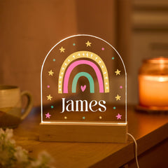 Personalised LED Night Light Birthday Christmas Christening Baptism Baby Shower Gift