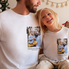 Personalised Matching photo t-shirts for daddy with your text, Dad and Son/Daughter, QTY 1