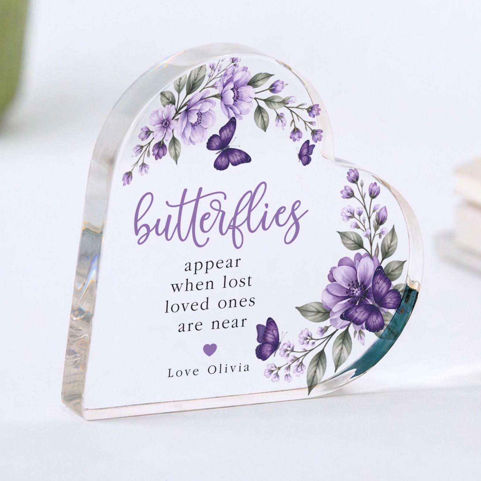 Personalised Memorial Acrylic Plaque Gift, Remembrance Sympathy Gift for Loss