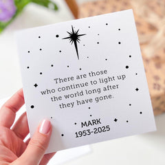 Personalised Memorial Card Sympathy Condolence Card Remembrance Card Celebration of Life Custom Name Bereavement Loss of Loved One Keepsake