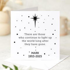 Personalised Memorial Card Sympathy Condolence Card Remembrance Card Celebration of Life Custom Name Bereavement Loss of Loved One Keepsake