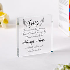 Personalised Memorial Keepsake Gift In Loving Memory Remembrance Acrylic Block with Name Sympathy Bereavement Gift for Loss of a Loved One