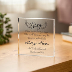 Personalised Memorial Keepsake Gift In Loving Memory Remembrance Acrylic Block with Name Sympathy Bereavement Gift for Loss of a Loved One
