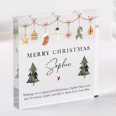 Personalised Merry Christmas Acrylic Plaque – Festive Gift for Friend, Family or Loved One with Custom Name Xmas Keepsake 2025 for Her Him
