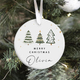 Personalised Merry Christmas Ceramic Ornament for Her Him Name Xmas Tree Decoration Keepsake Gift for Friend Children Employee Colleague