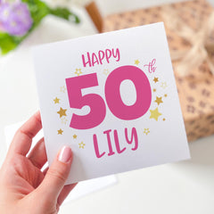 Personalised Milestone Birthday Card with Name Special Gift for 18th 21st 30th 40th 50th Celebration for Her Mum Wife Friend Niece