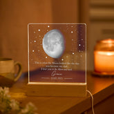 Personalised Moon Phase Lamp Gift for Dad, Custom Acrylic Night Light