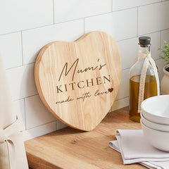Personalised Mother’s Day Kitchen Gift Set for Mum – Apron, Heart Chopping Board & Tea Towel