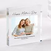 Personalised Mother's Day Photo Gift Custom Acrylic Block Keepsake for Mum Nanny Gran Gift with Message Picture First Mothers