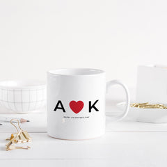 Personalised Mug for Valentine’s Day – Initials with Heart