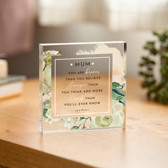 Personalised Mum Acrylic Plaque Gift – Custom Keepsake with Name – Birthday, Mother’s Day or Christmas Present from Daughter or Son