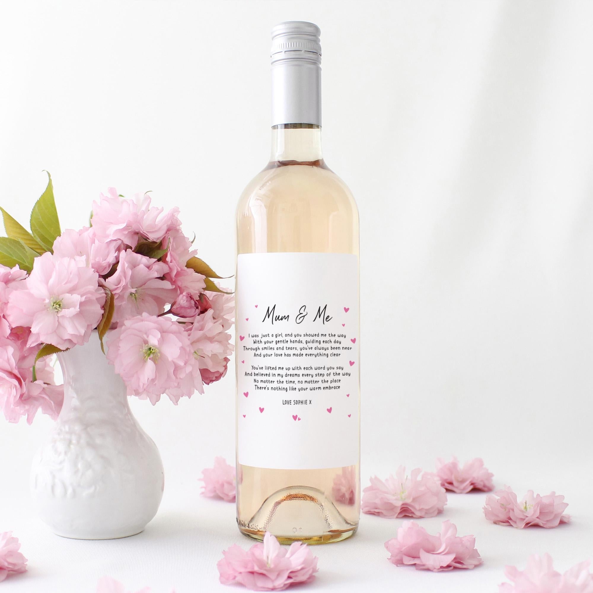 Personalised Mum & Me Wine Label – Sentimental Birthday Gift for Mum – Mother Daughter Poem Wine Sticker – Keepsake for Mummy