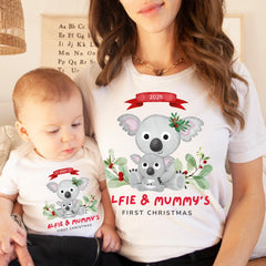 Personalised Mummy & Baby First Christmas T-Shirt – Matching Christmas Outfit