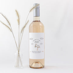 Personalised Mummy to Be Wine Label Baby Shower Gift for New Mum Custom Name and Message Cute Stork Design Bottle Sticker