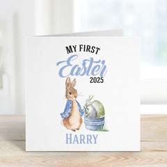 Personalised My First Easter Card Name Baby Boy or Girl Keepsake Bunny Newborn Easter Gift Nephew Niece Son Daughter Grandson Granddaughter