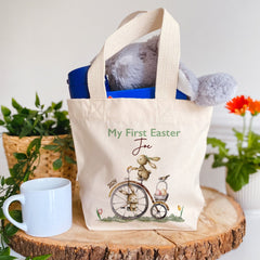 Personalised My First Easter Mini Bag With Name Bunny Keepsake Egg Hunt Bag