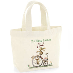 Personalised My First Easter Mini Bag With Name Bunny Keepsake Egg Hunt Bag