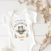 Personalised My First Halloween Baby Bodysuit, Cute Bat Baby Halloween Outfit