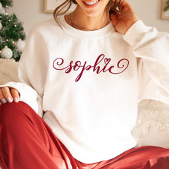 Personalised Name Sweatshirt for Her – Custom Jumper Gift for Birthday, Bridesmaid or Christmas