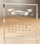 Personalised Nanny Gift Grandma's Birthday Christmas First Mother's Day The Day You Became My Nanny Calendar Date Name Elegant Keepsake