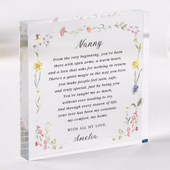 Personalised Nanny Poem Acrylic Plaque – Christmas Birthday Mother's Day Gift - Sentimental Keepsake for Grandma Granny Nana