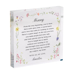 Personalised Nanny Poem Acrylic Plaque – Christmas Birthday Mother's Day Gift - Sentimental Keepsake for Grandma Granny Nana