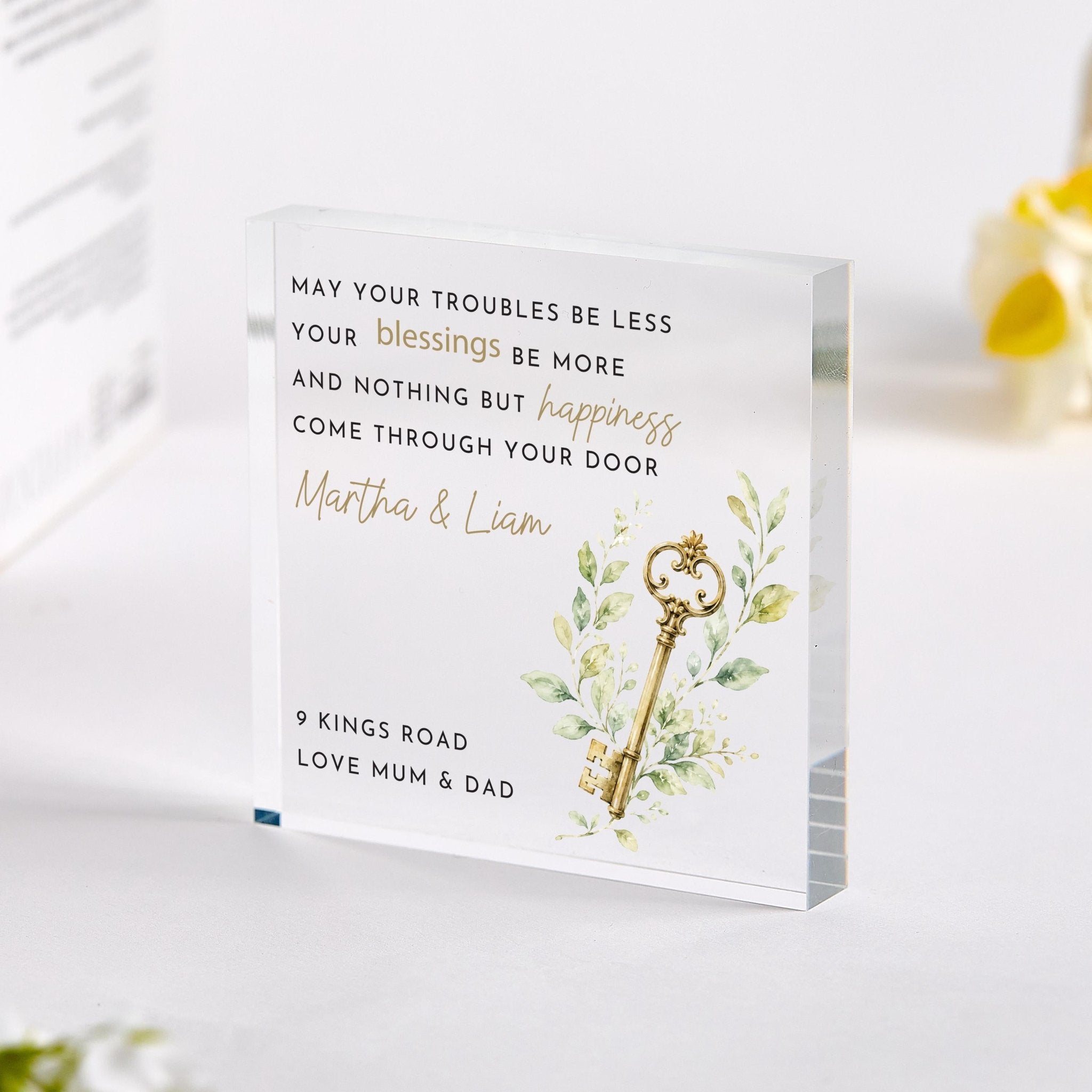 Personalised New Home Acrylic Plaque – Housewarming Gift with Address – First Home Keepsake for Couple