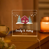 Personalised New Home Gift First Christmas LED Light Plaque Custom Couple Housewarming Present Cosy Festive Night Light Keepsake