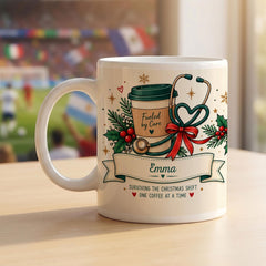 Personalised Nurse Christmas Mug, Xmas Nurse Gift