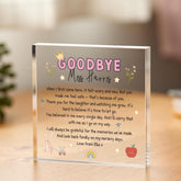 Personalised Nursery Teacher Goodbye Acrylic Plaque Gift Leaving Nursery Keepsake from Child