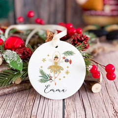 Personalised Nutcracker Ballerina Christmas Ornament with Name for Boy Girl Son Daughter Grandson Granddaughter Nephew Niece Keepsake Gift