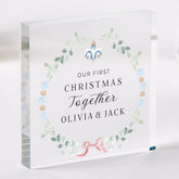 Personalised Our First Christmas Together Acrylic Keepsake – Romantic Festive Ornament for Boyfriend, Girlfriend, Husband or Wife