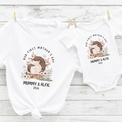 Personalised Our First Mother’s Day Matching T-shirt - Gift for Mummy & Baby