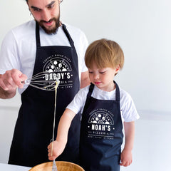 Personalised Pizza Apron Set / Dad Child Gift / Custom Pizzeria Aprons / Father’s Day Present