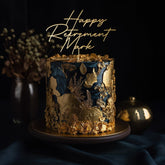 Personalised Retirement Wooden Cake Topper with Name Retirement Decor