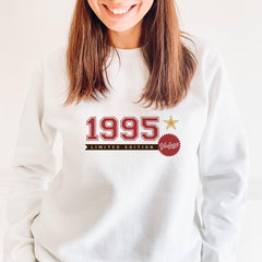 Personalised Retro Year Jumper Vintage Birthday Sweatshirt Limited Edition Gift for Men or Women 18th 21st 30th 40th 50th 60th