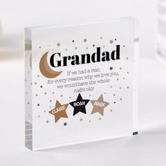 Personalised Star Keepsake Gift for grandad Acrylic Plaque for Father's Day grandad's birthday or Christmas Present for grandpa papa