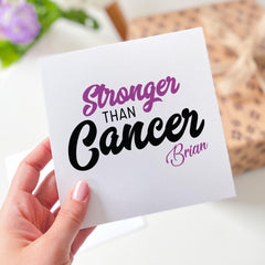 Personalised Stronger Than Cancer Encouragement Card Custom Cancer Survivor Gift Inspirational Support Card for Friend Family Women Cancers