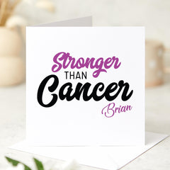 Personalised Stronger Than Cancer Encouragement Card Custom Cancer Survivor Gift Inspirational Support Card for Friend Family Women Cancers