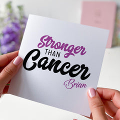 Personalised Stronger Than Cancer Encouragement Card Custom Cancer Survivor Gift Inspirational Support Card for Friend Family Women Cancers